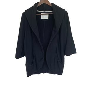 Ann Taylor LOFT Lounge Black Open Front Cardigan - Large